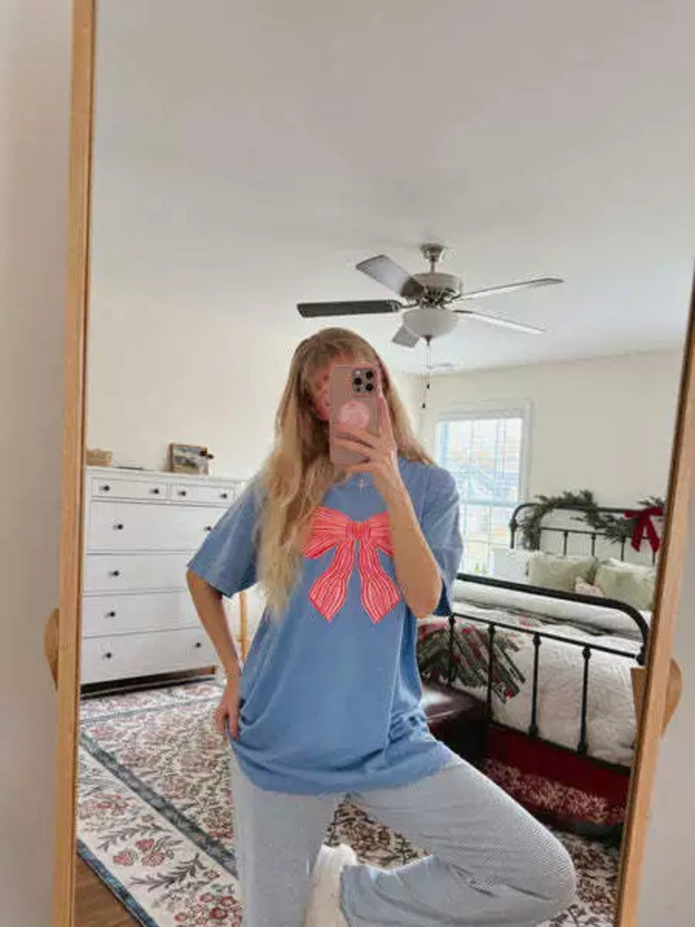 Zara New Spring Summer Loose Casual Print Bow Round Neck Short Sleeve Tee